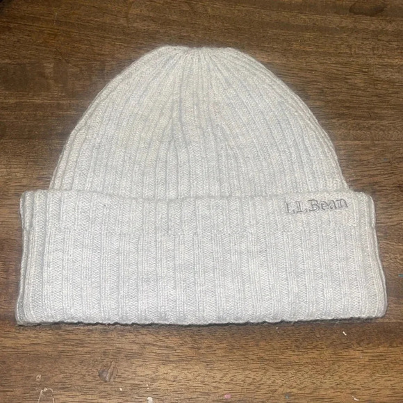 Ll bean light gray ribbed stocking cap hat unisex men’s women’s winter - Picture 1 of 6